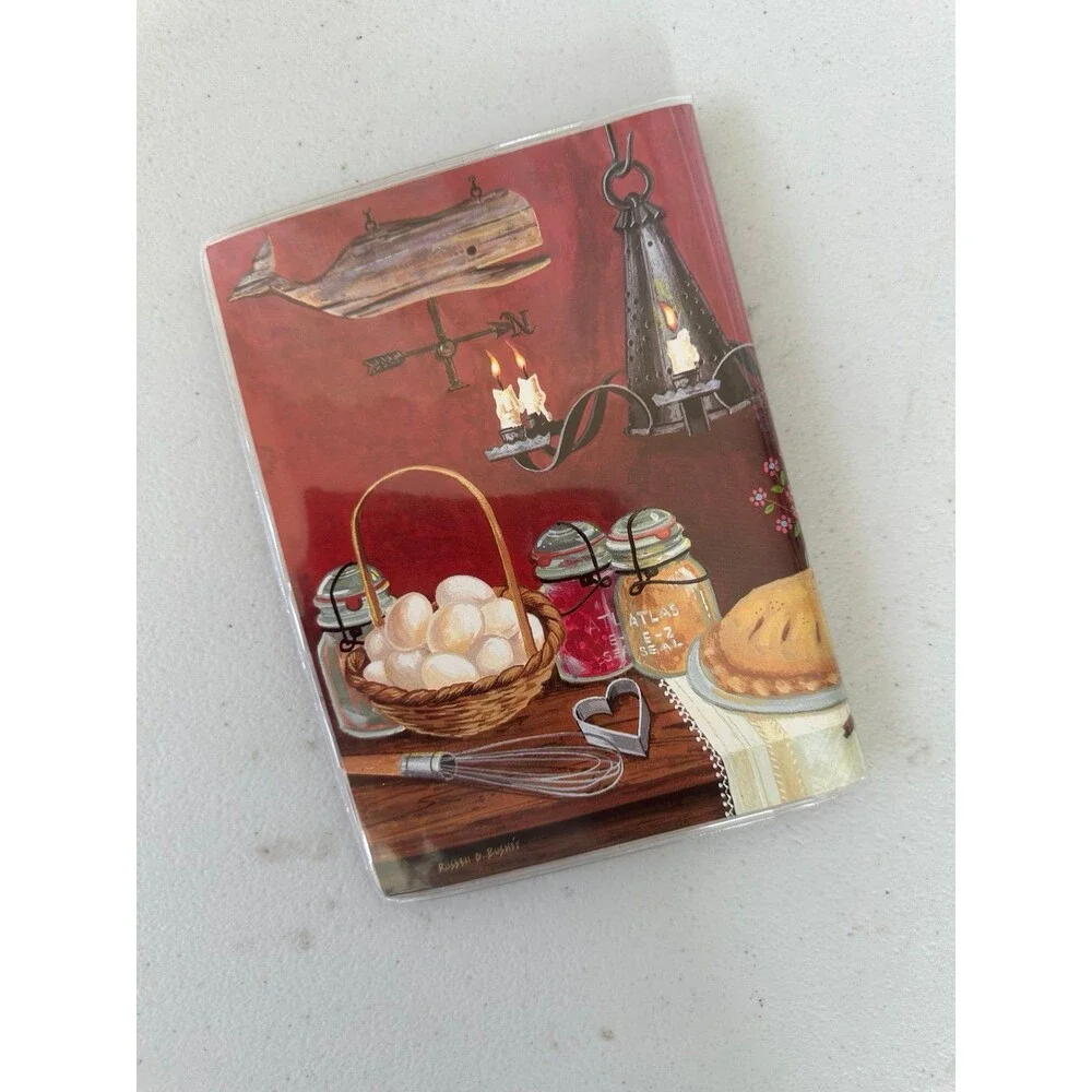 Vtg Unused New Home Sweet Home Russell Bushee Plastic Clear Cover Recipe Book